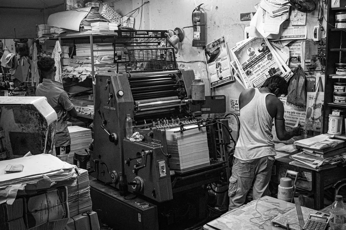 Stock photo: print shop office workers