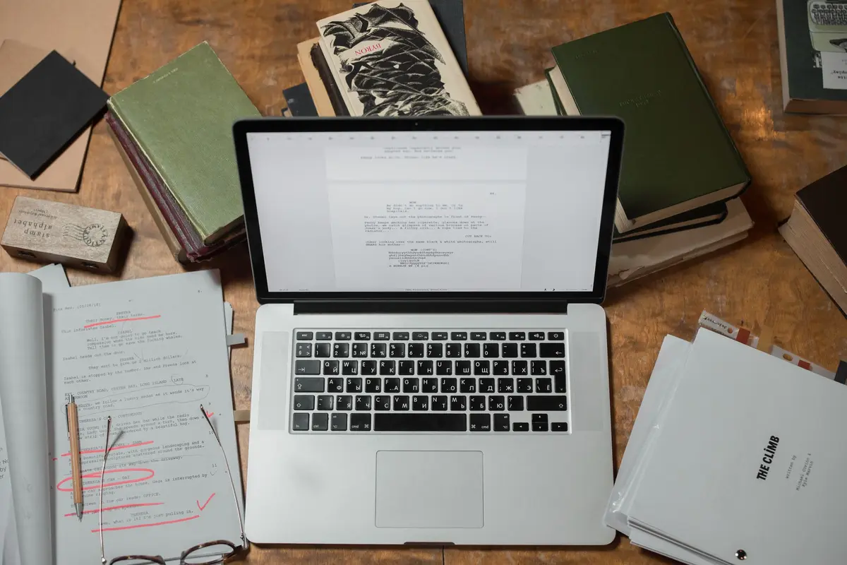 Stock photo: laptop desk documents