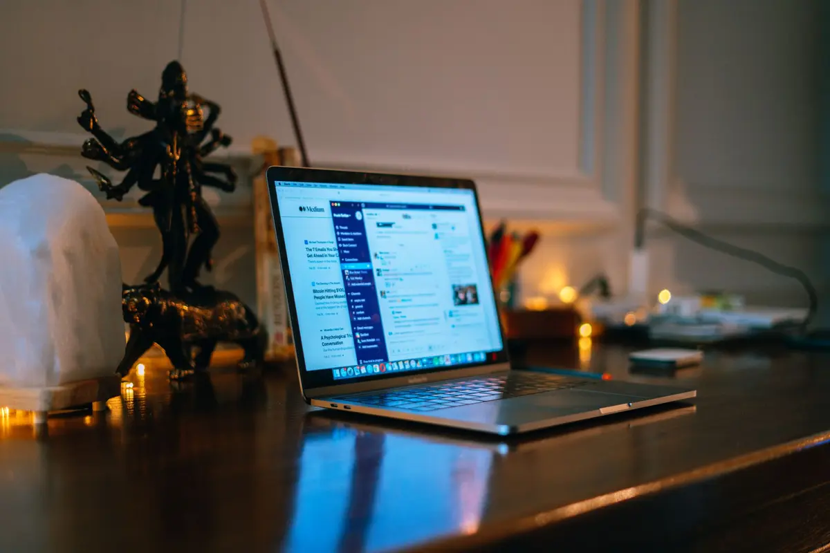 Stock photo: laptop on office desk