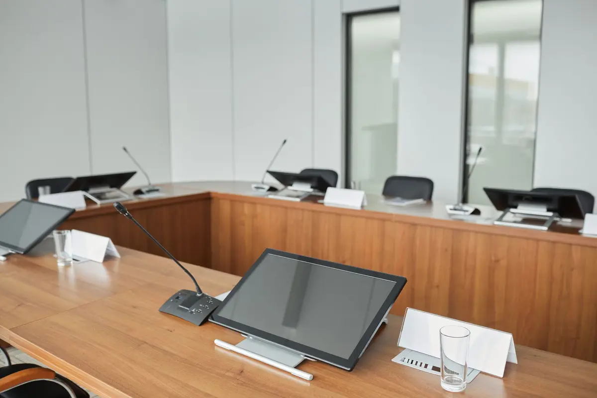 Stock photo: laptop desk documents
