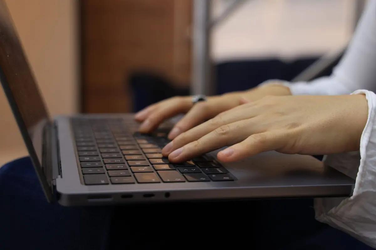 Stock photo: laptop keyboard desk