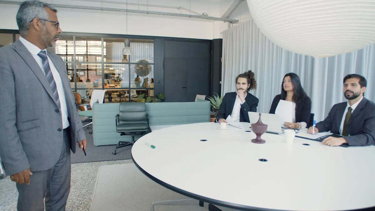 Stock photo: desk documents laptop